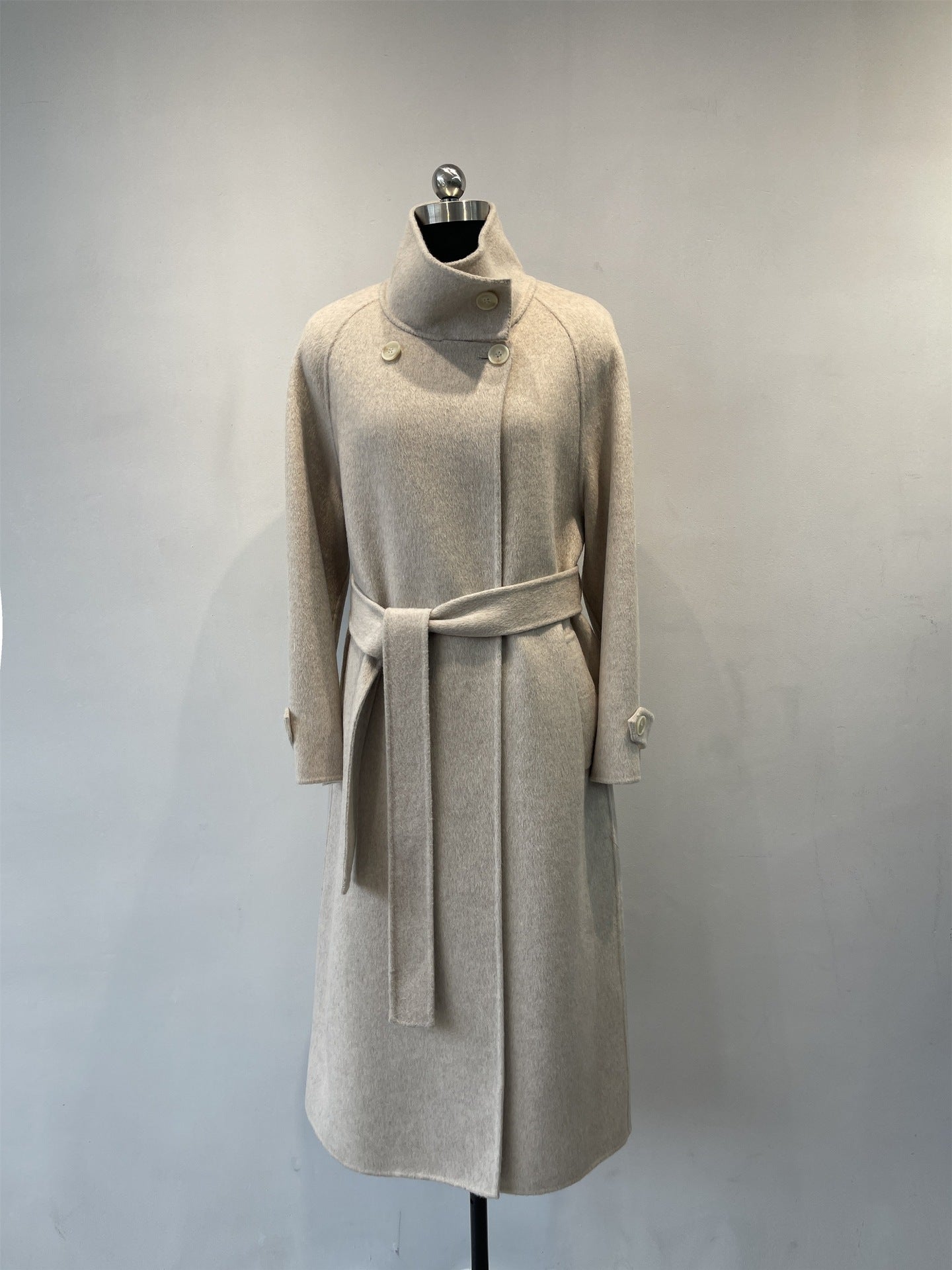 double-sided cashmere trench coat for women