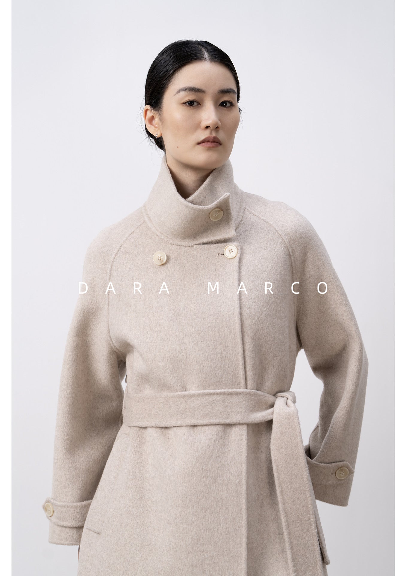 double-sided cashmere trench coat for women