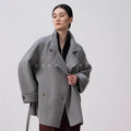 double-sided wool trench coat for women