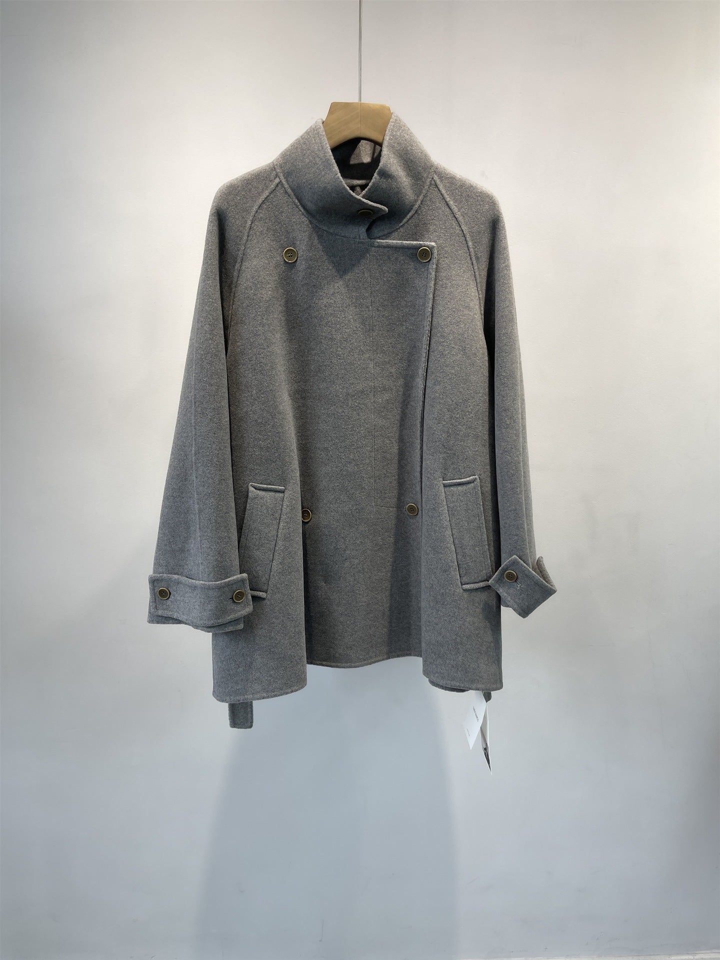 double-sided wool trench coat for women