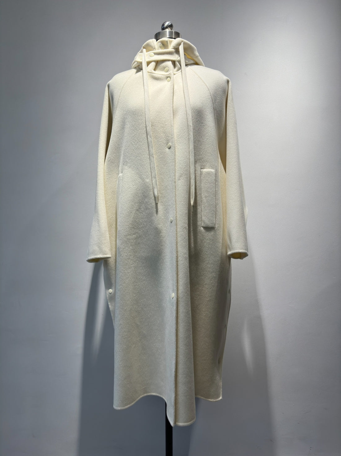 extra long hooded wool coat women