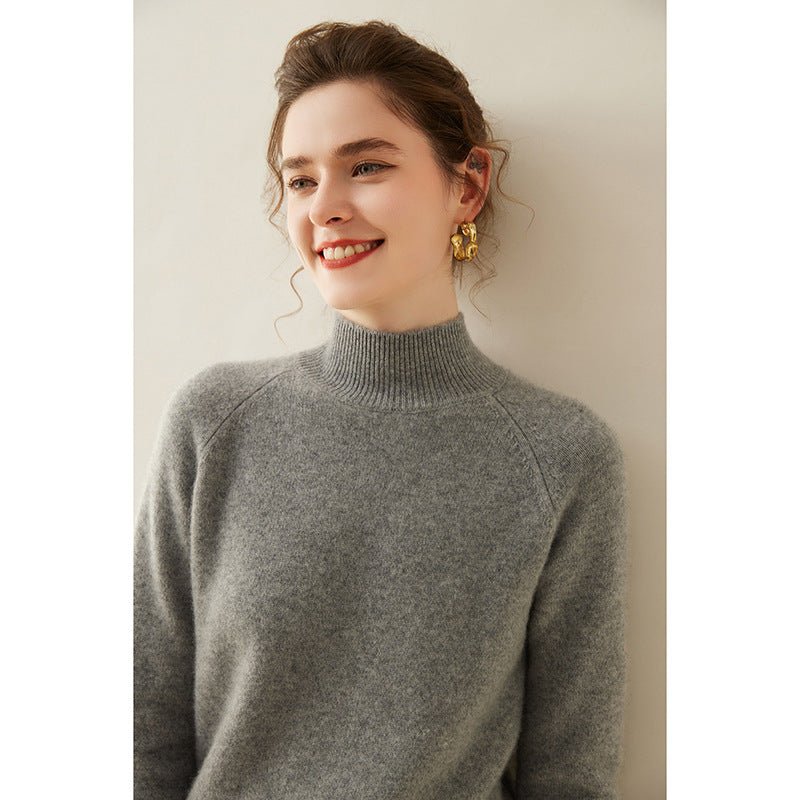 Half-Turtleneck – Ultra-Soft 100% Pure Cashmere Sweater - Sainiya Eco Wear