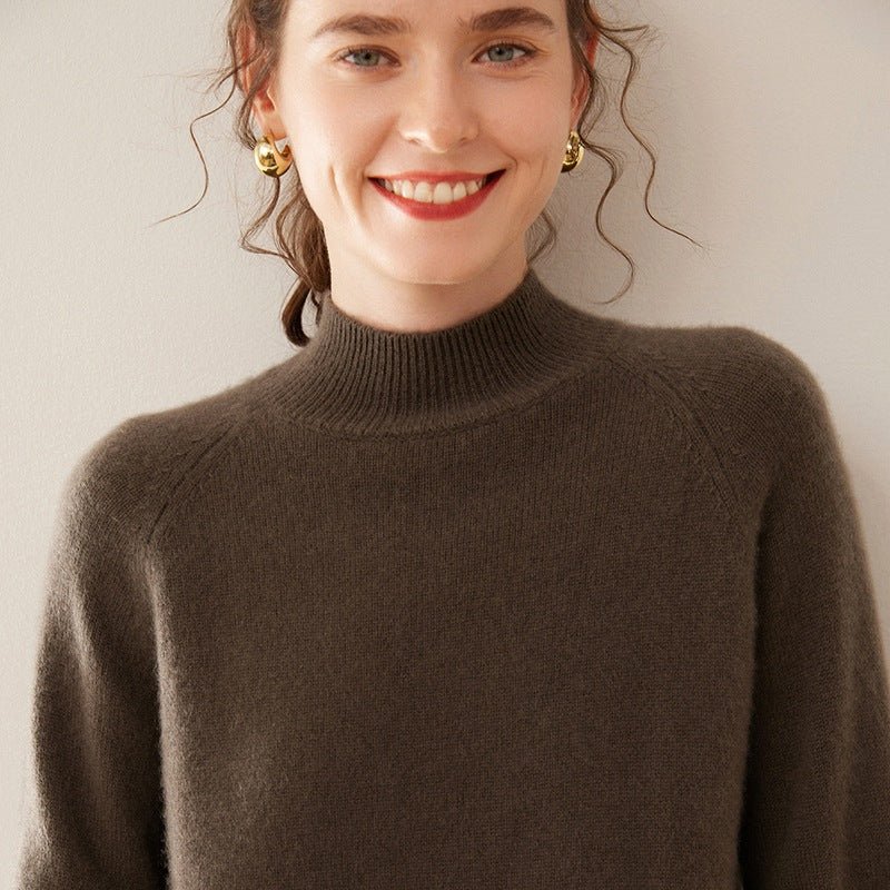 Half-Turtleneck – Ultra-Soft 100% Pure Cashmere Sweater - Sainiya Eco Wear