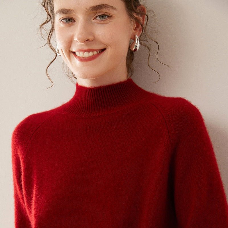 Half-Turtleneck – Ultra-Soft 100% Pure Cashmere Sweater - Sainiya Eco Wear