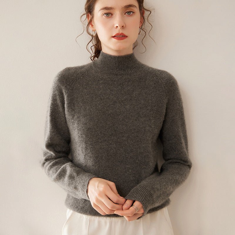 Half-Turtleneck – Ultra-Soft 100% Pure Cashmere Sweater - Sainiya Eco Wear