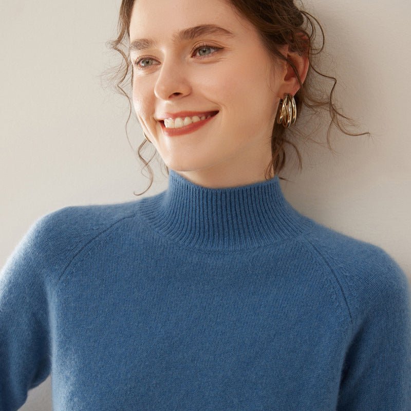 Half-Turtleneck – Ultra-Soft 100% Pure Cashmere Sweater - Sainiya Eco Wear