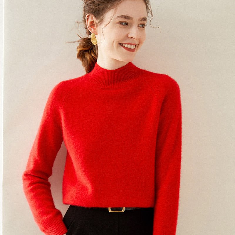 Half-Turtleneck – Ultra-Soft 100% Pure Cashmere Sweater - Sainiya Eco Wear