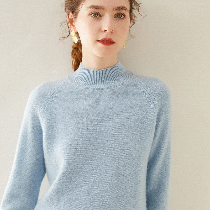 Half-Turtleneck – Ultra-Soft 100% Pure Cashmere Sweater - Sainiya Eco Wear