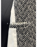 herringbone wool long coat women