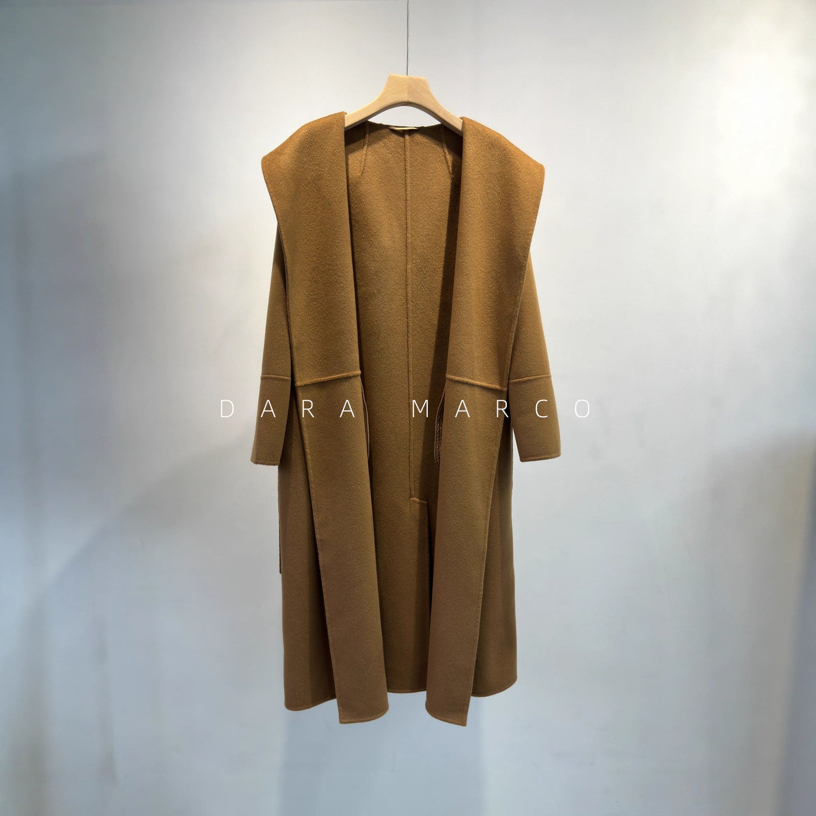 Hooded Double-Sided Wool Coat Women | Long Camel Winter Coat - Sainiya Eco Wear