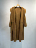Hooded Double-Sided Wool Coat Women | Long Camel Winter Coat - Sainiya Eco Wear