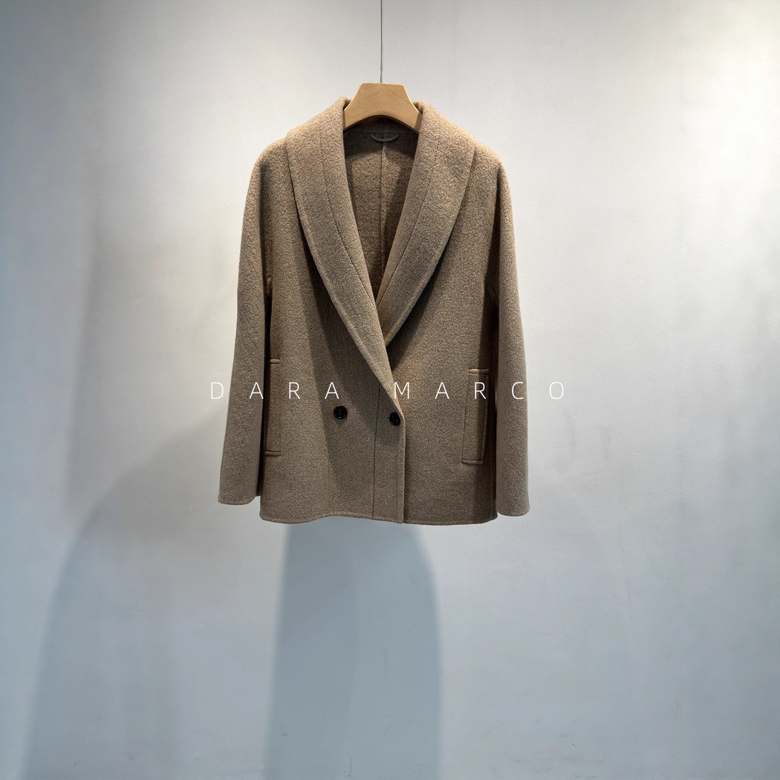 Lightweight Double Sided Wool Coat for Women | Winter Camel Blend - Sainiya Eco Wear