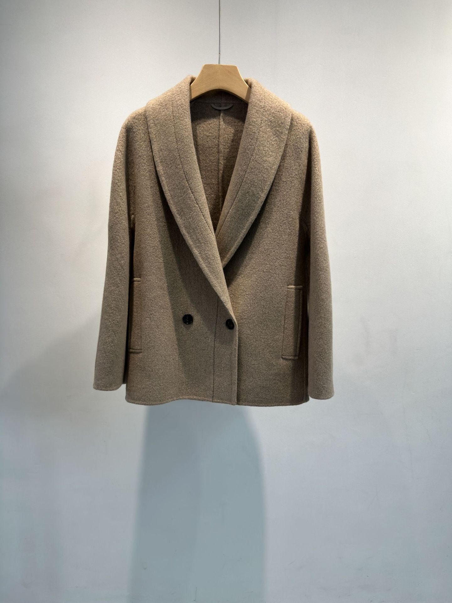 Lightweight Double Sided Wool Coat for Women | Winter Camel Blend - Sainiya Eco Wear