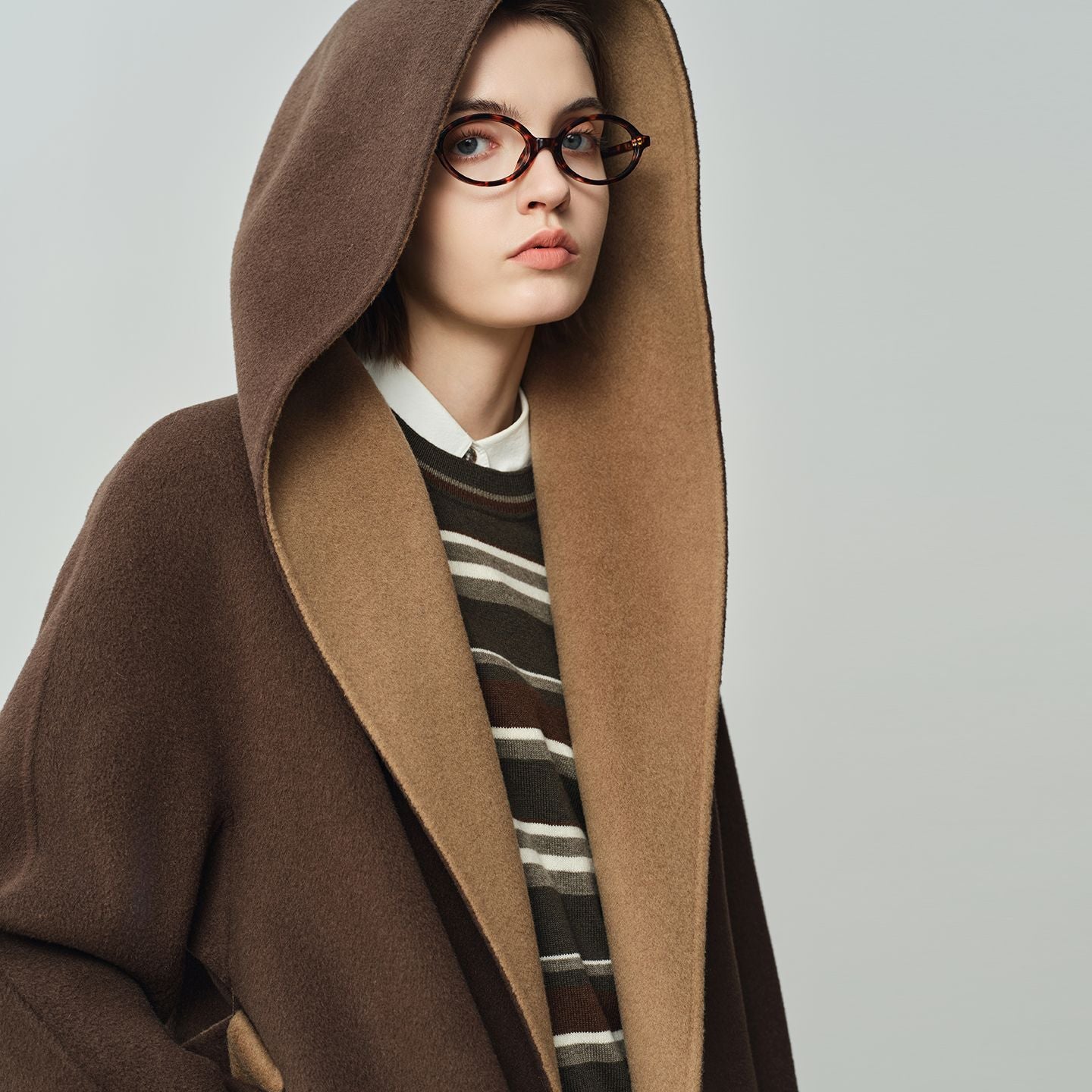 luxury double-sided wool coat women