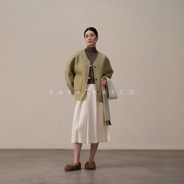 reversible merino wool short coat women