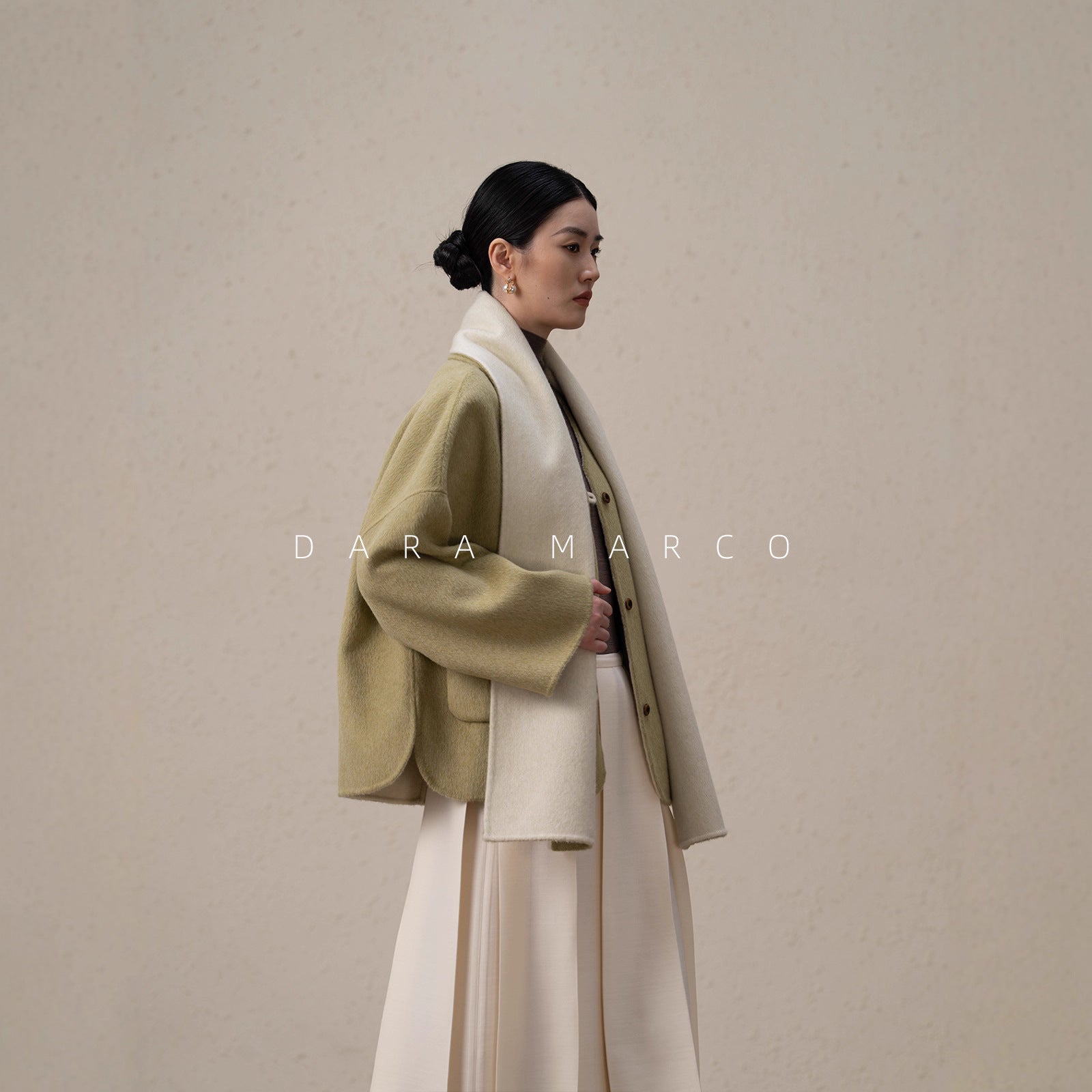 reversible merino wool short coat women