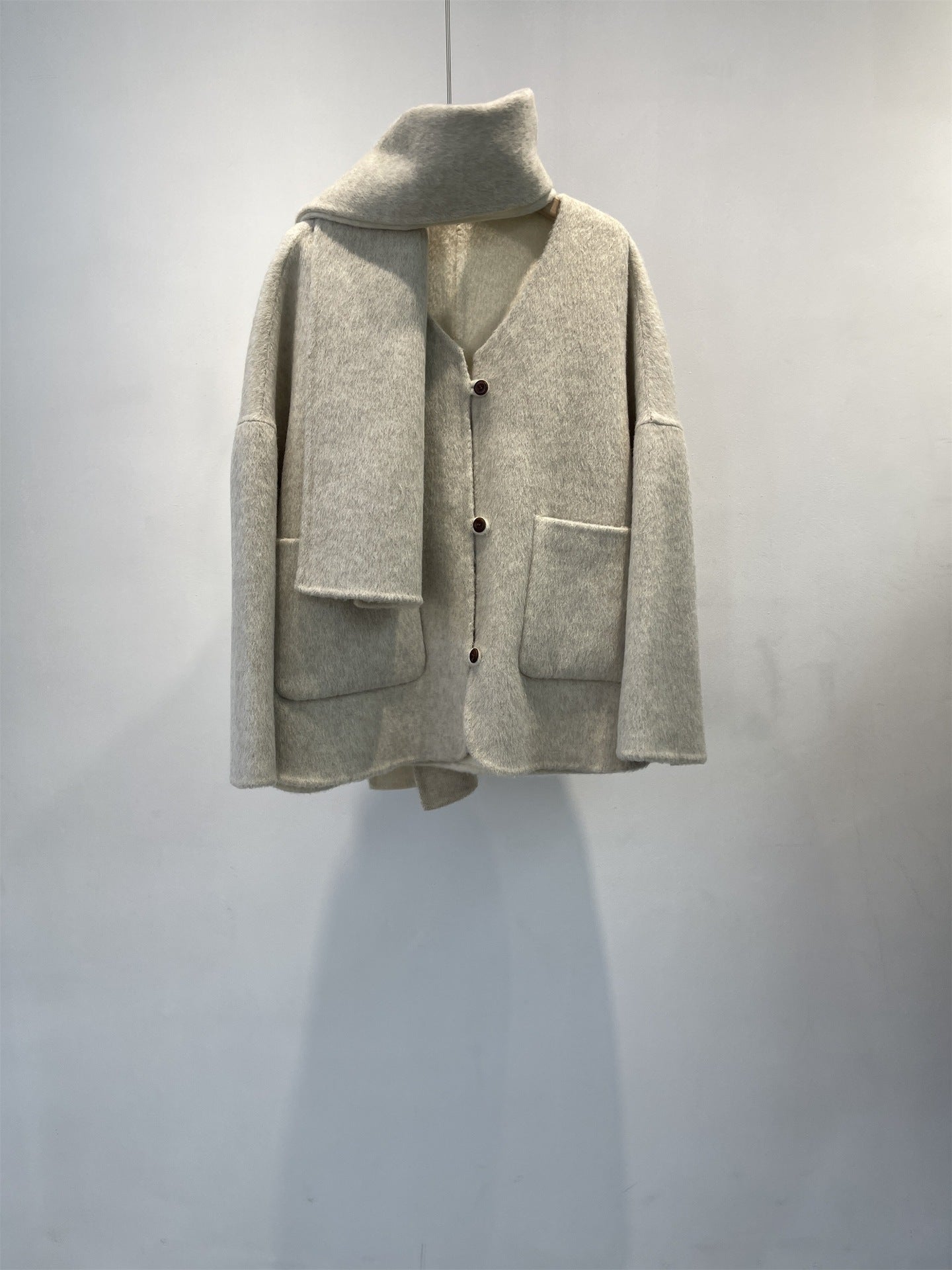 reversible merino wool short coat women