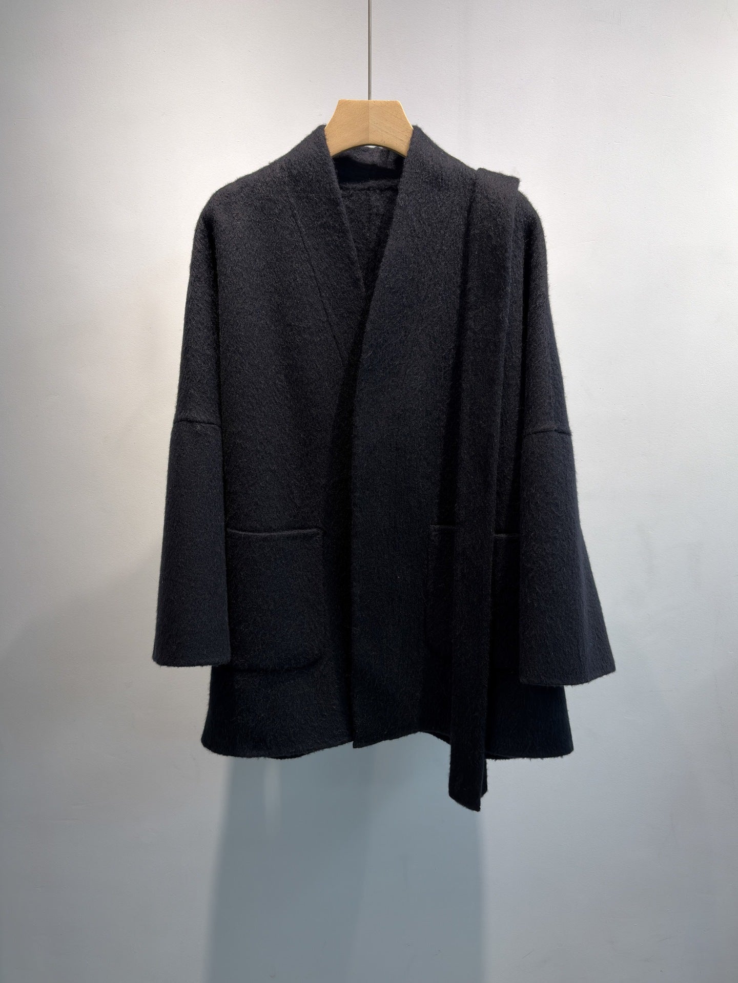 Peruvian Alpaca Wool Reversible Coat – Mid-Length Bathrobe Style - Sainiya Eco Wear