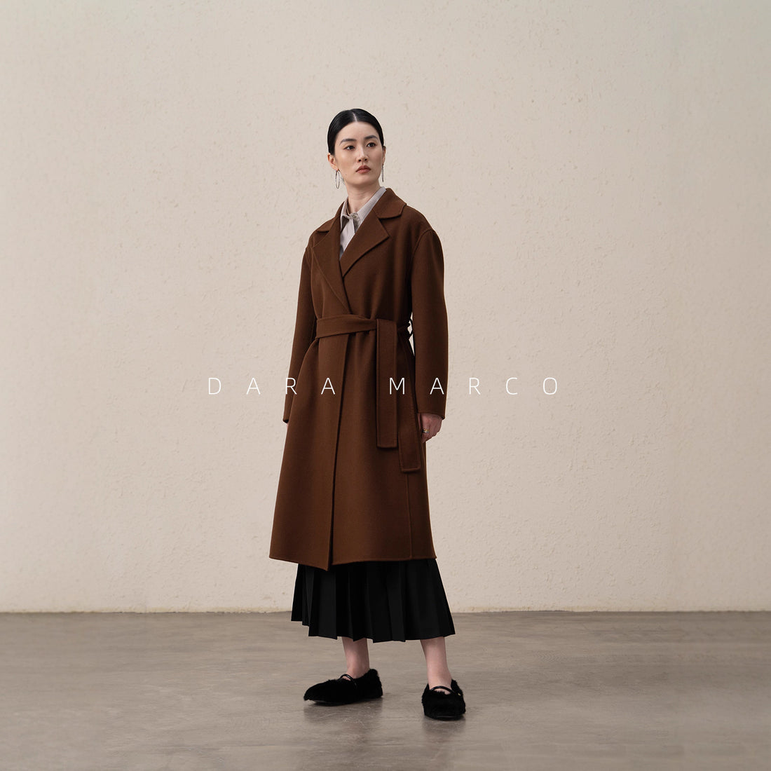 cashmere wool double-sided long coat