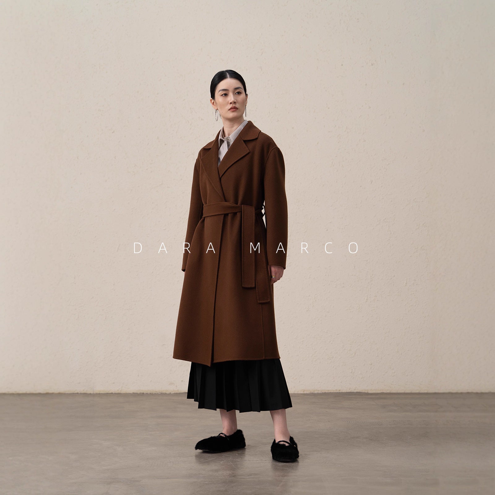 cashmere wool double-sided long coat