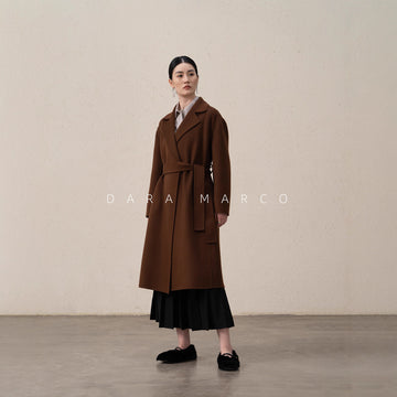 cashmere wool double-sided long coat