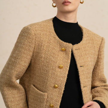 french tweed short coat for women