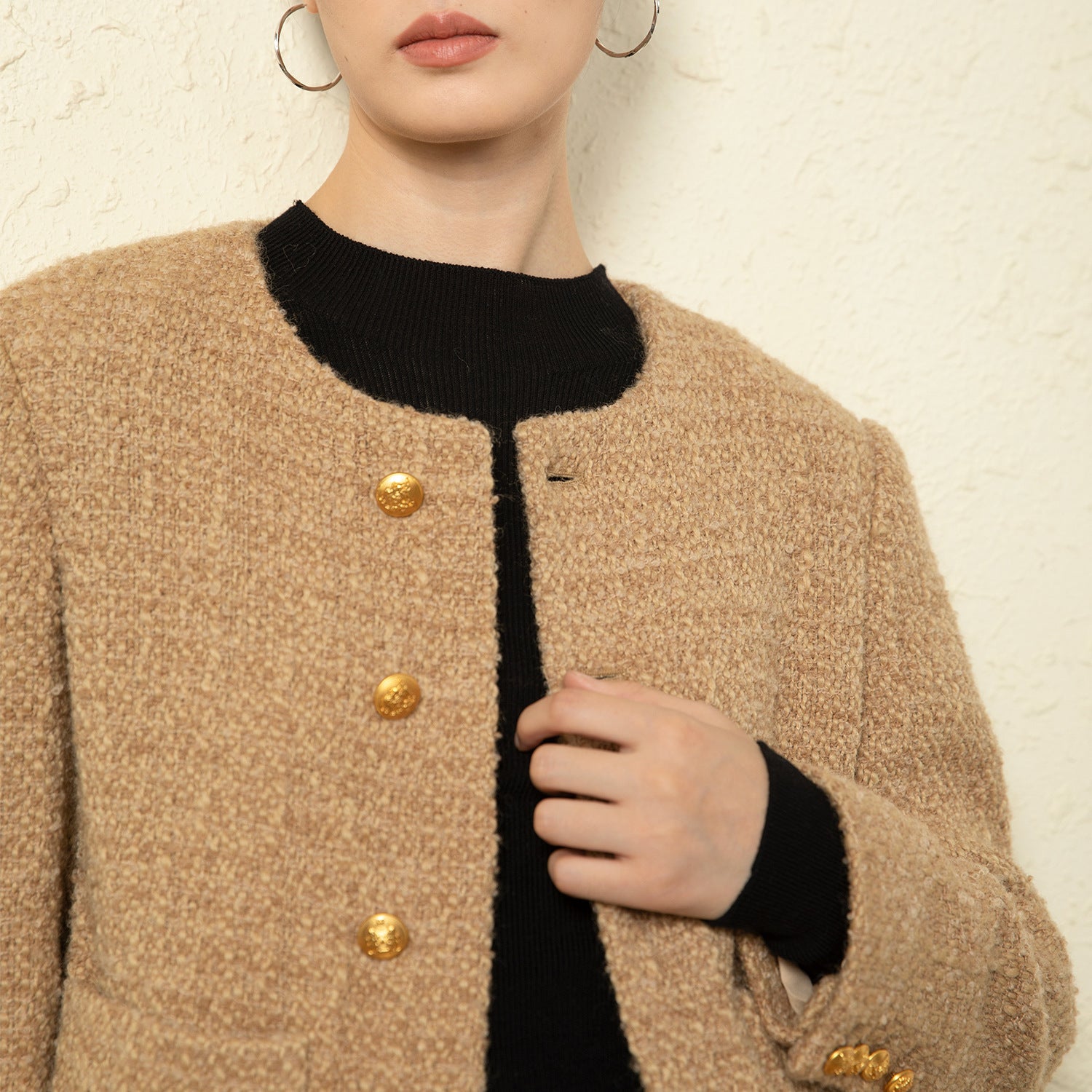 french tweed short coat for women