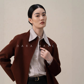 reversible cashmere blend short coat