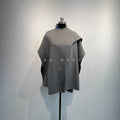 reversible wool cape coat for women