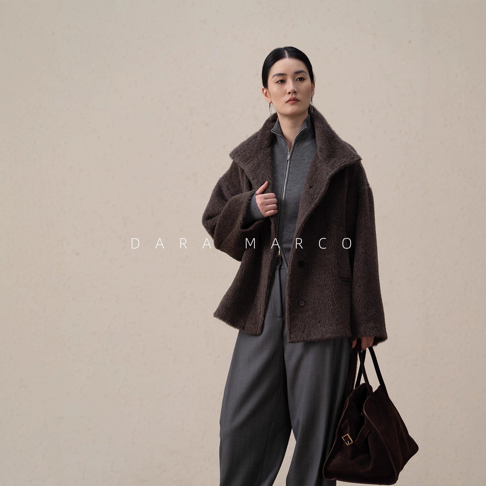 Suri Alpaca Wool Short Coat for Women | Lightweight Luxury Winter Warmth - Sainiya Eco Wear
