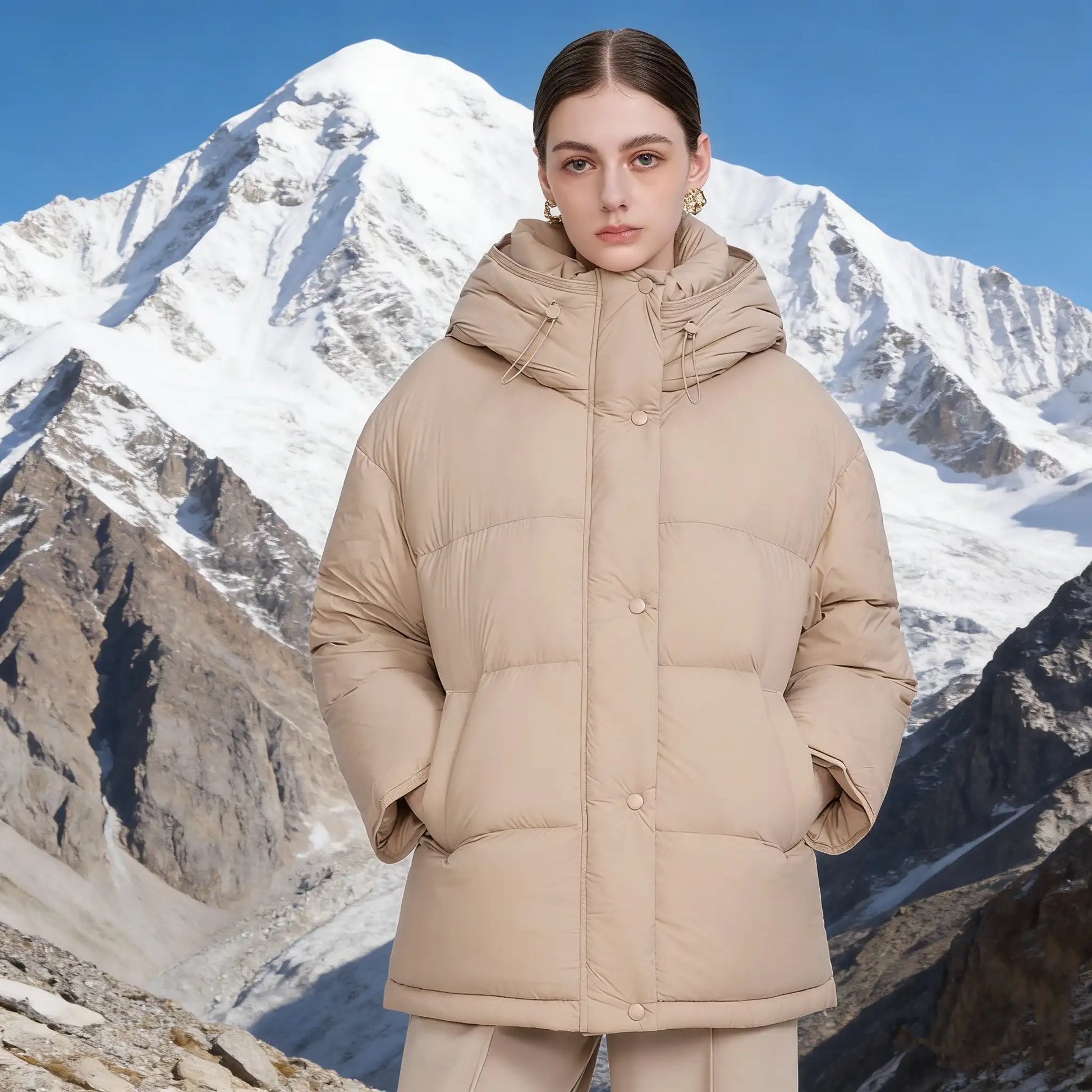 White duck down Hoode Jacket