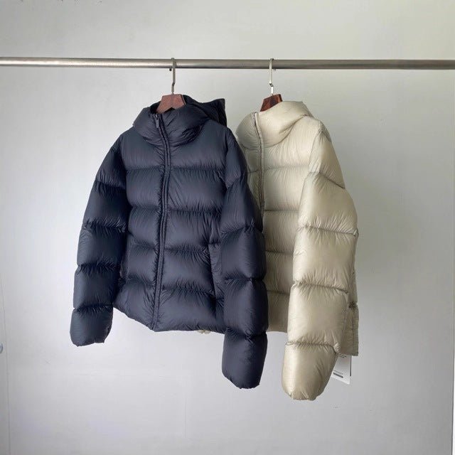 White Duck Down Jacket – Cloud-Light 900FP Winter Hoodie Coat - Sainiya Eco Wear