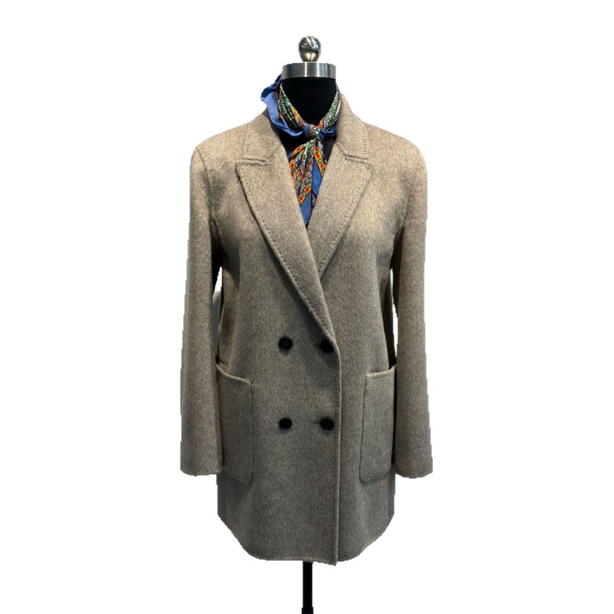 Women Double-Breasted Wool Coat | Mid-Length Handmade Autumn Winter - Sainiya Eco Wear