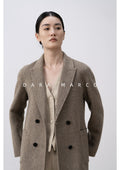 Women Double-Breasted Wool Coat | Mid-Length Handmade Autumn Winter - Sainiya Eco Wear