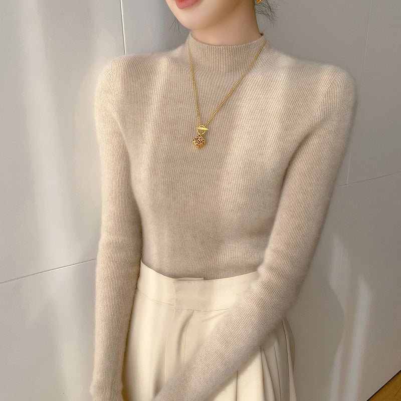 Women Half Turtleneck Cashmere Sweater | Slim Fit Lightweight Knit - Sainiya Eco Wear