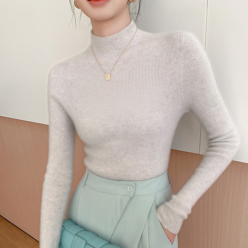 Women Half Turtleneck Cashmere Sweater | Slim Fit Lightweight Knit - Sainiya Eco Wear