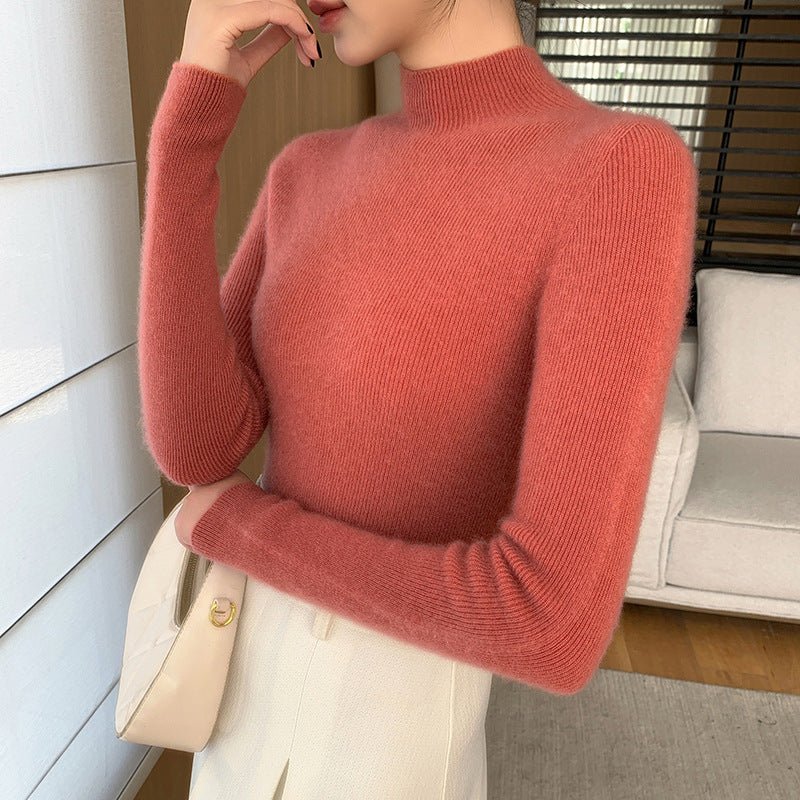 Women Half Turtleneck Cashmere Sweater | Slim Fit Lightweight Knit - Sainiya Eco Wear