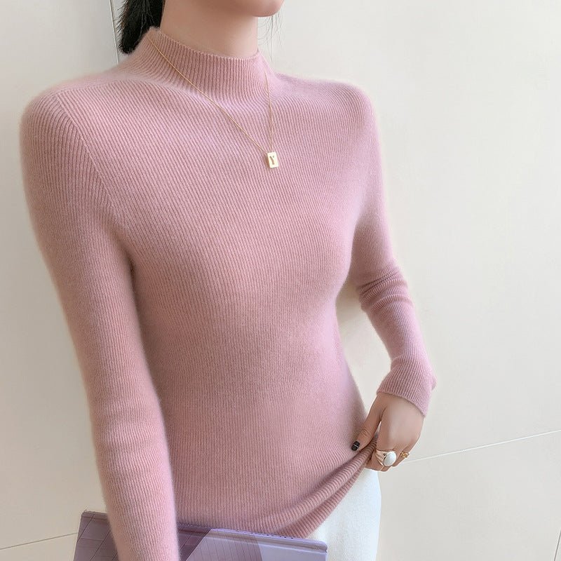 Women Half Turtleneck Cashmere Sweater | Slim Fit Lightweight Knit - Sainiya Eco Wear