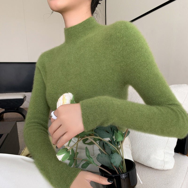 Women Half Turtleneck Cashmere Sweater | Slim Fit Lightweight Knit - Sainiya Eco Wear