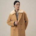 Women Long Cashmere Wool Coat | Double-Breasted Cocoon Winter Style - Sainiya Eco Wear