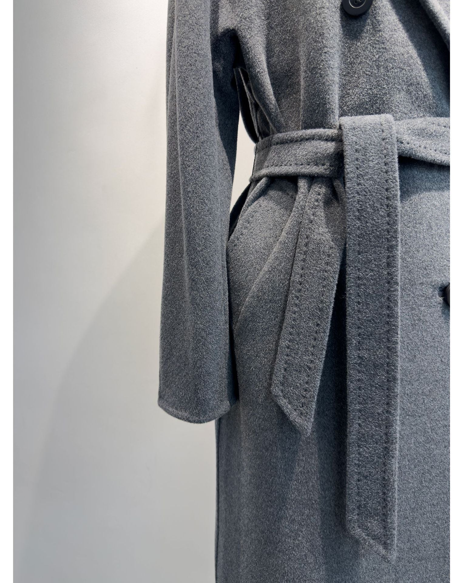 Women Long Cashmere Wool Coat | Double-Breasted Cocoon Winter Style - Sainiya Eco Wear