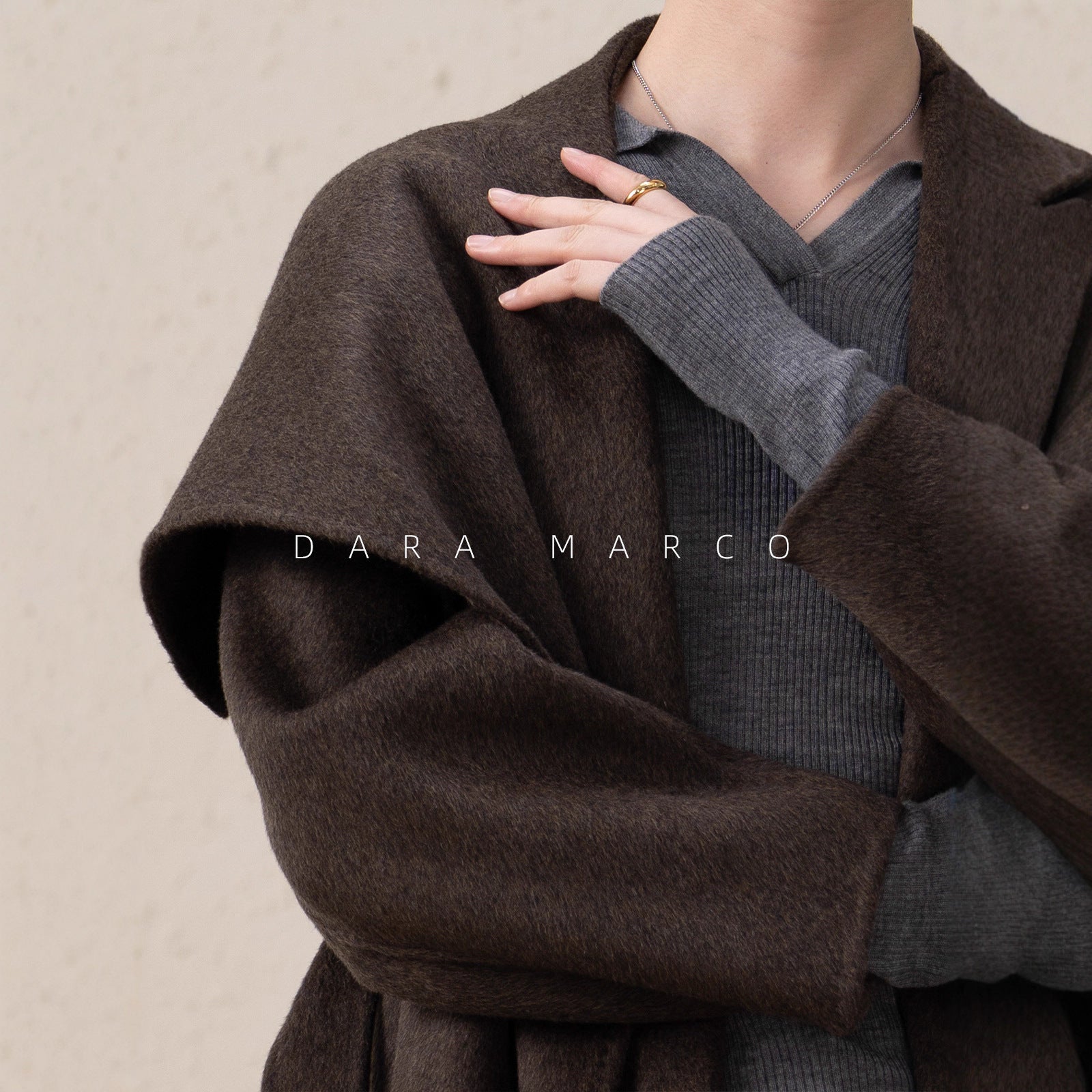 Women Long Double-Sided Wool Coat with Tie Waist for Autumn Winter - Sainiya Eco Wear