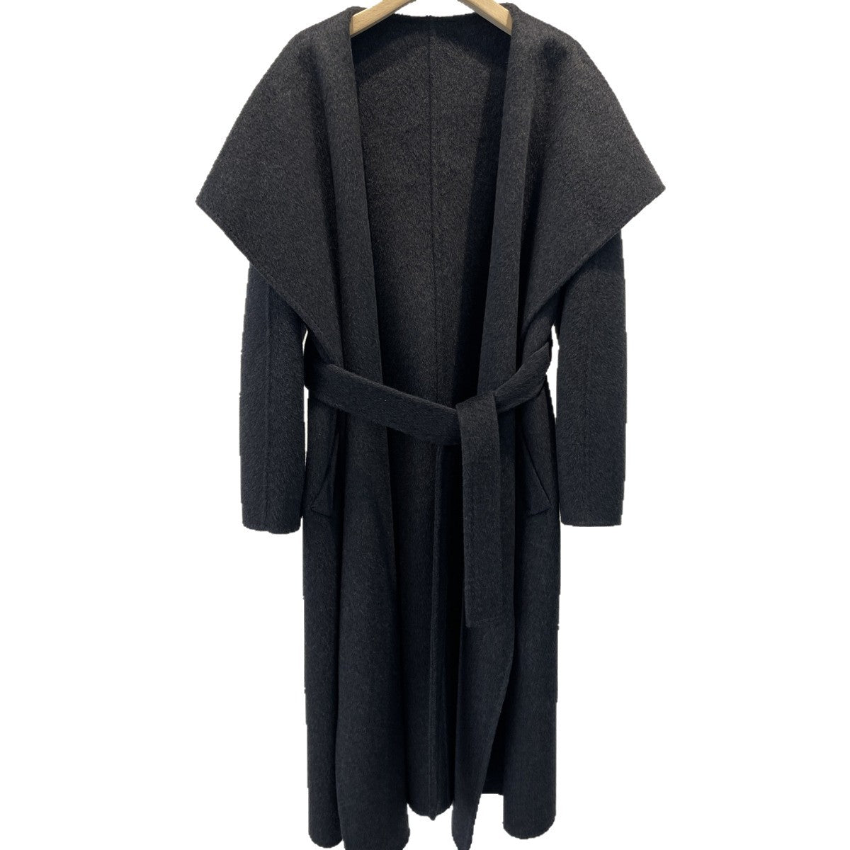 Women Long Double-Sided Wool Coat with Tie Waist for Autumn Winter - Sainiya Eco Wear