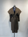 Women Long Double-Sided Wool Coat with Tie Waist for Autumn Winter - Sainiya Eco Wear