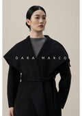 Women Long Double-Sided Wool Coat with Tie Waist for Autumn Winter - Sainiya Eco Wear