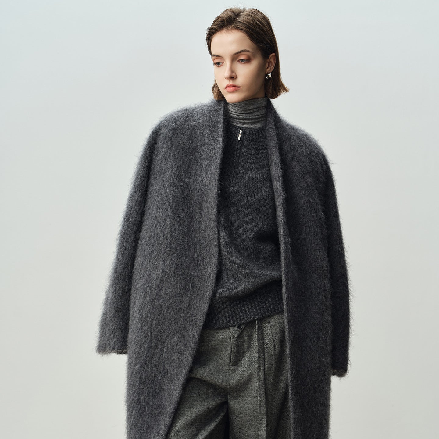 Women Wool Bathrobe Coat | Long Tie Waist Australian Wool Overcoat - Sainiya Eco Wear