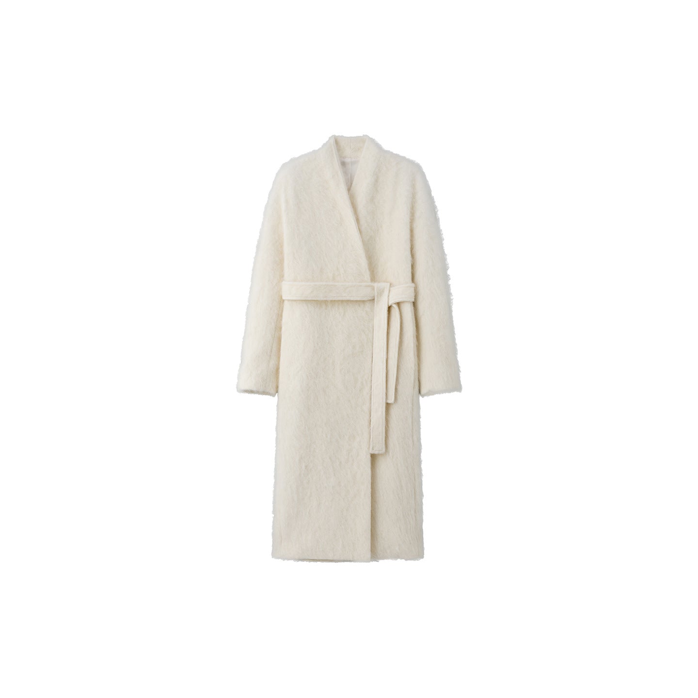 Women Wool Bathrobe Coat | Long Tie Waist Australian Wool Overcoat - Sainiya Eco Wear