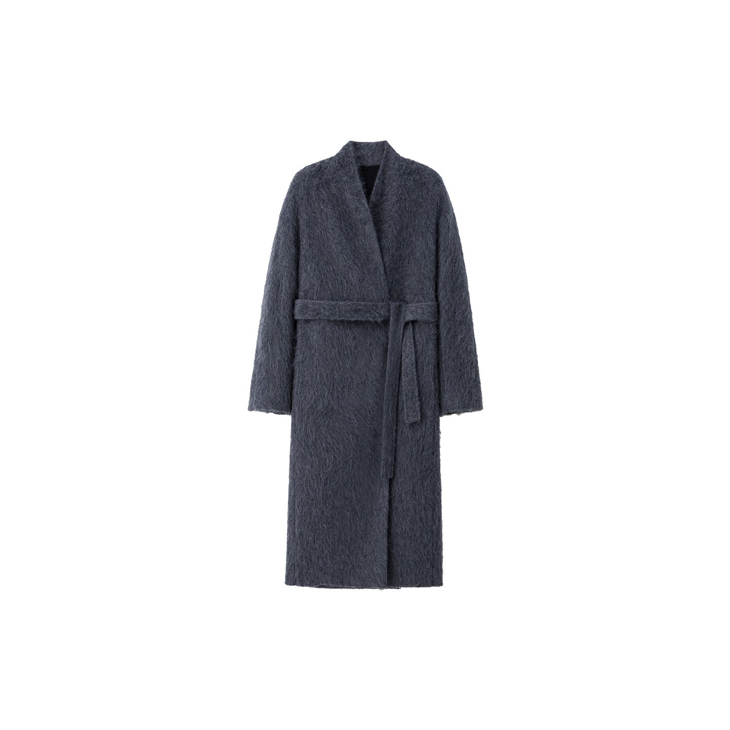 Women Wool Bathrobe Coat | Long Tie Waist Australian Wool Overcoat - Sainiya Eco Wear