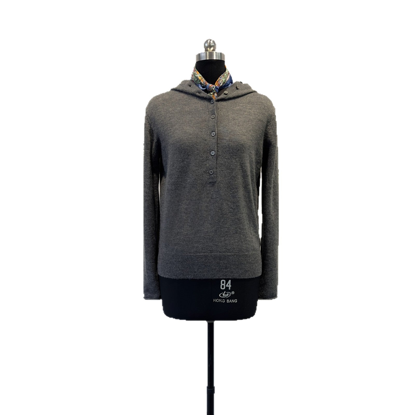 women wool half zip hooded sweater
