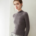 Women’s Baby Cashmere Slim Rib-Knit Sweater - Sainiya Eco Wear